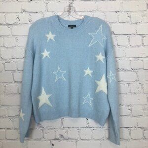 Rails Perci Sweater Size XS Powder Blue White Stars